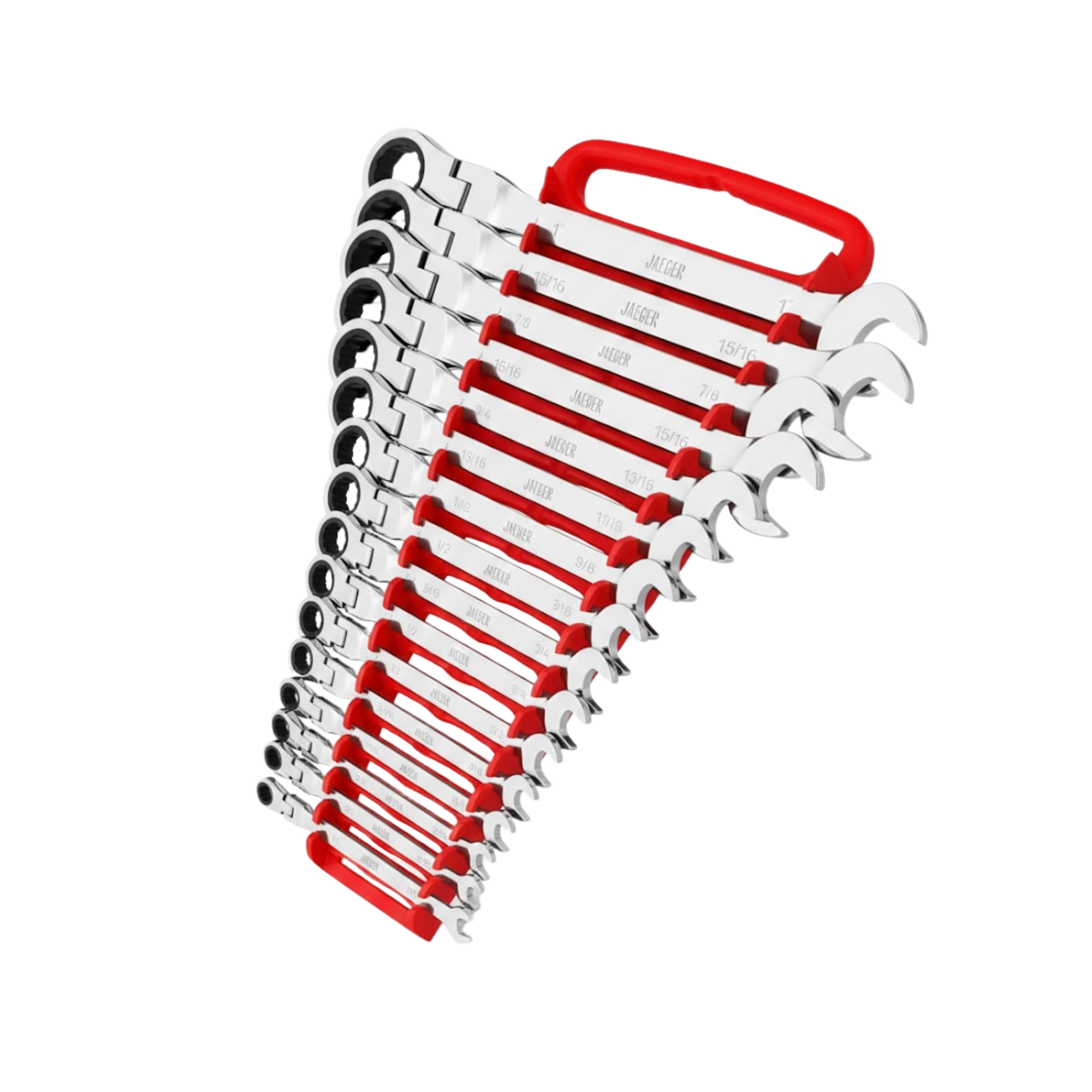 Set  llaves punta corona con chicharra 16 piezas  SAE Pulgadas 1/4” a 1”