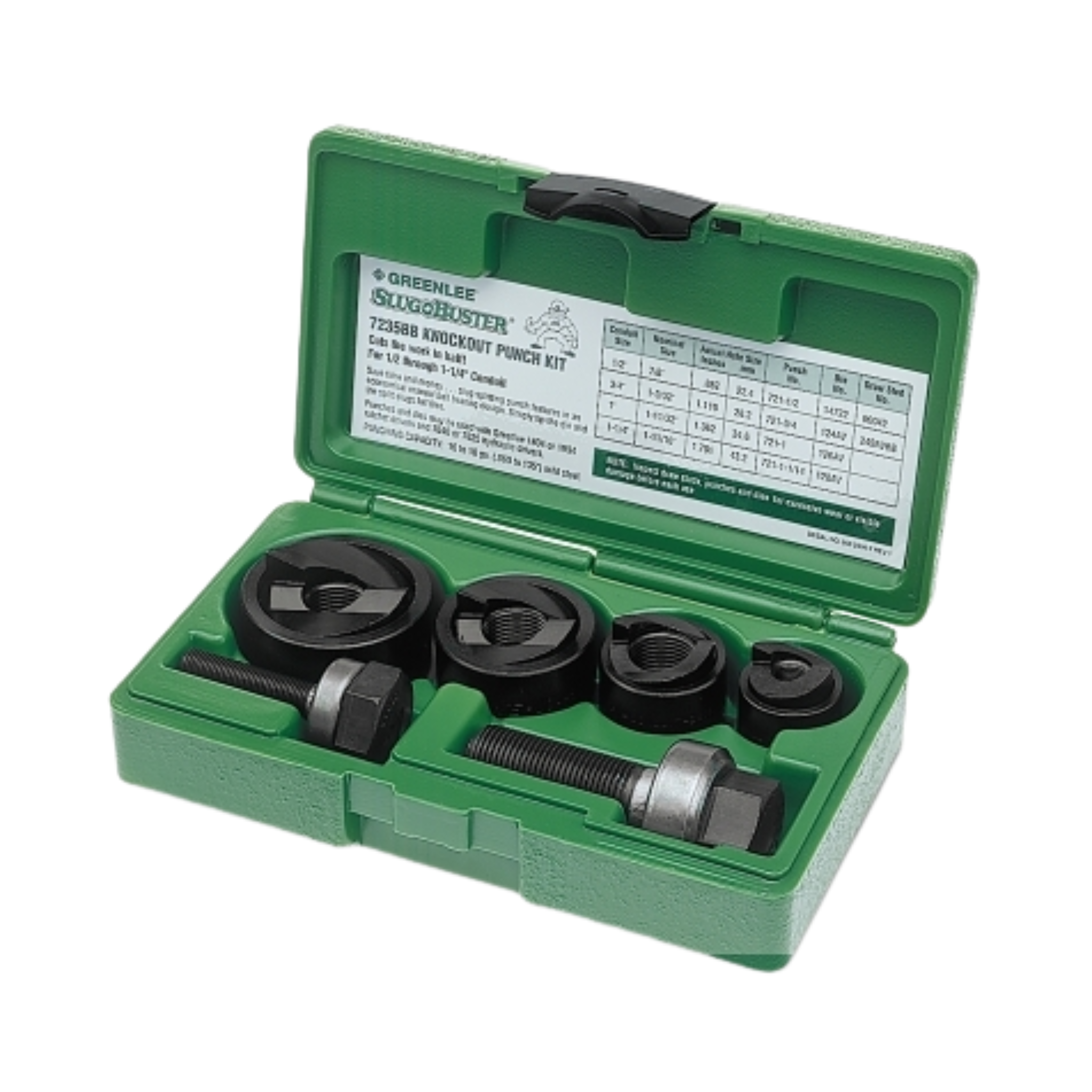 Jgo. sacabocados manual 1/2" - 2" ac (7238sb) - GREENLEE