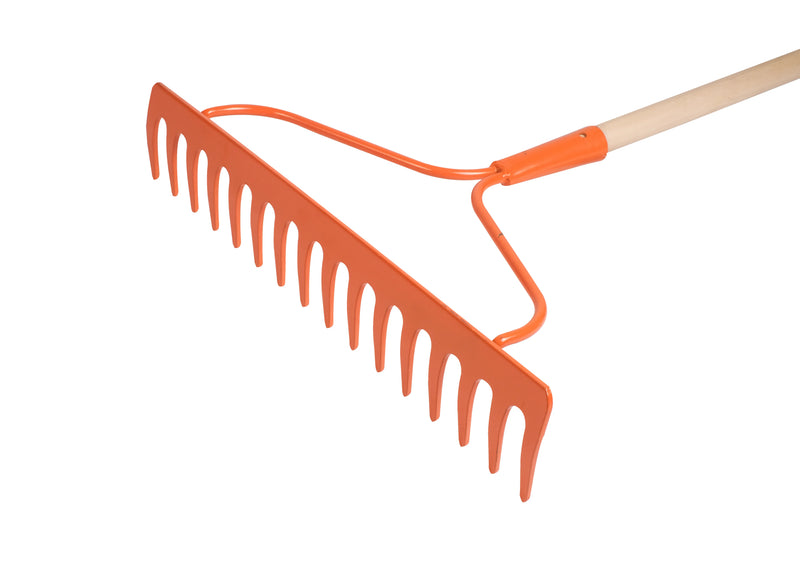 RASTRILLO TRABAJO PESADO 16 DIENTES MANGO DE MADERA 45MM 15MX24CM - SMART TOOLS