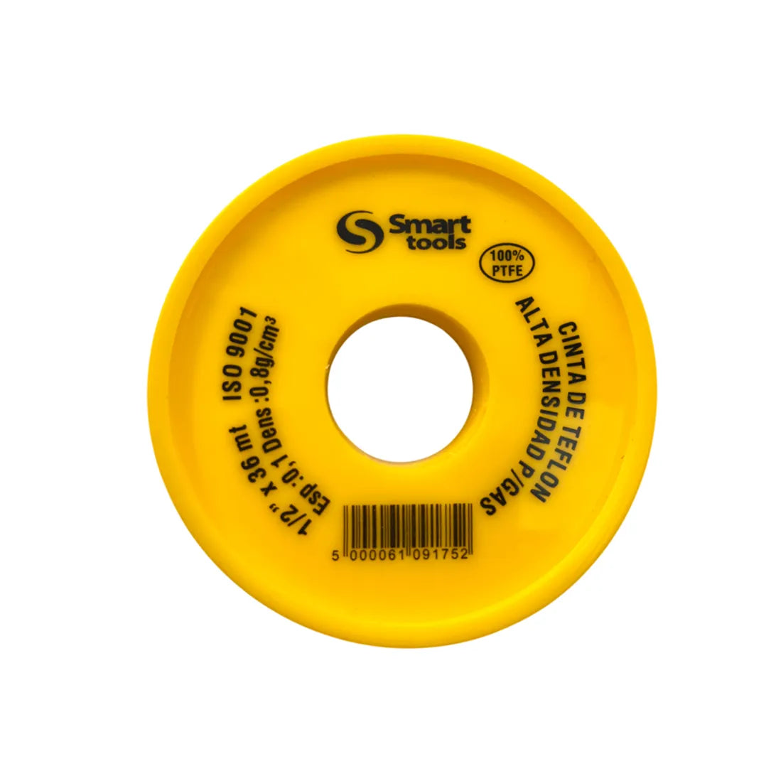 TEFLON (ROLLO) 1/2 X 40 MT AMARILLO P/GAS
