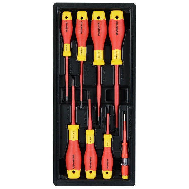 bandeja juego destornilladores aislados de 8 pieza wp209104 WORKPRO