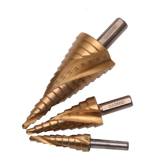 Set de brocas cónicas escalonadas 3 piezas HARDEN
