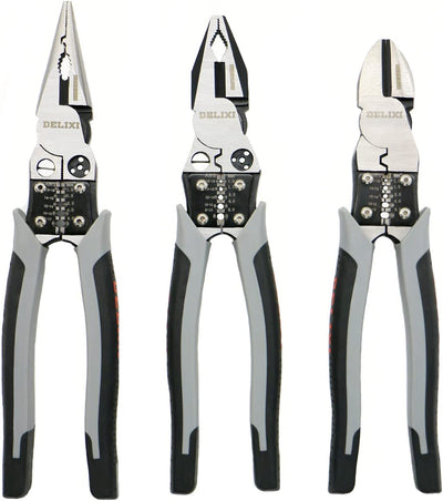 Set de alicates multifuncionales para liniero 3 piezas Delixi