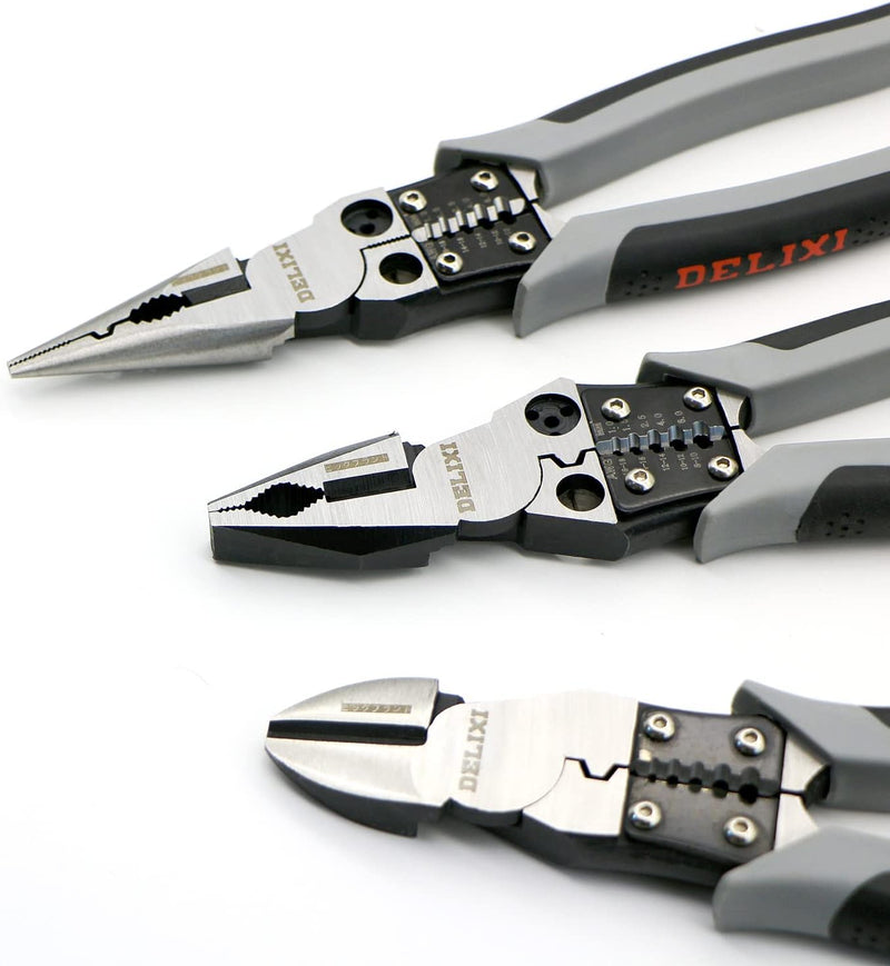 Set de alicates multifuncionales para liniero 3 piezas Delixi
