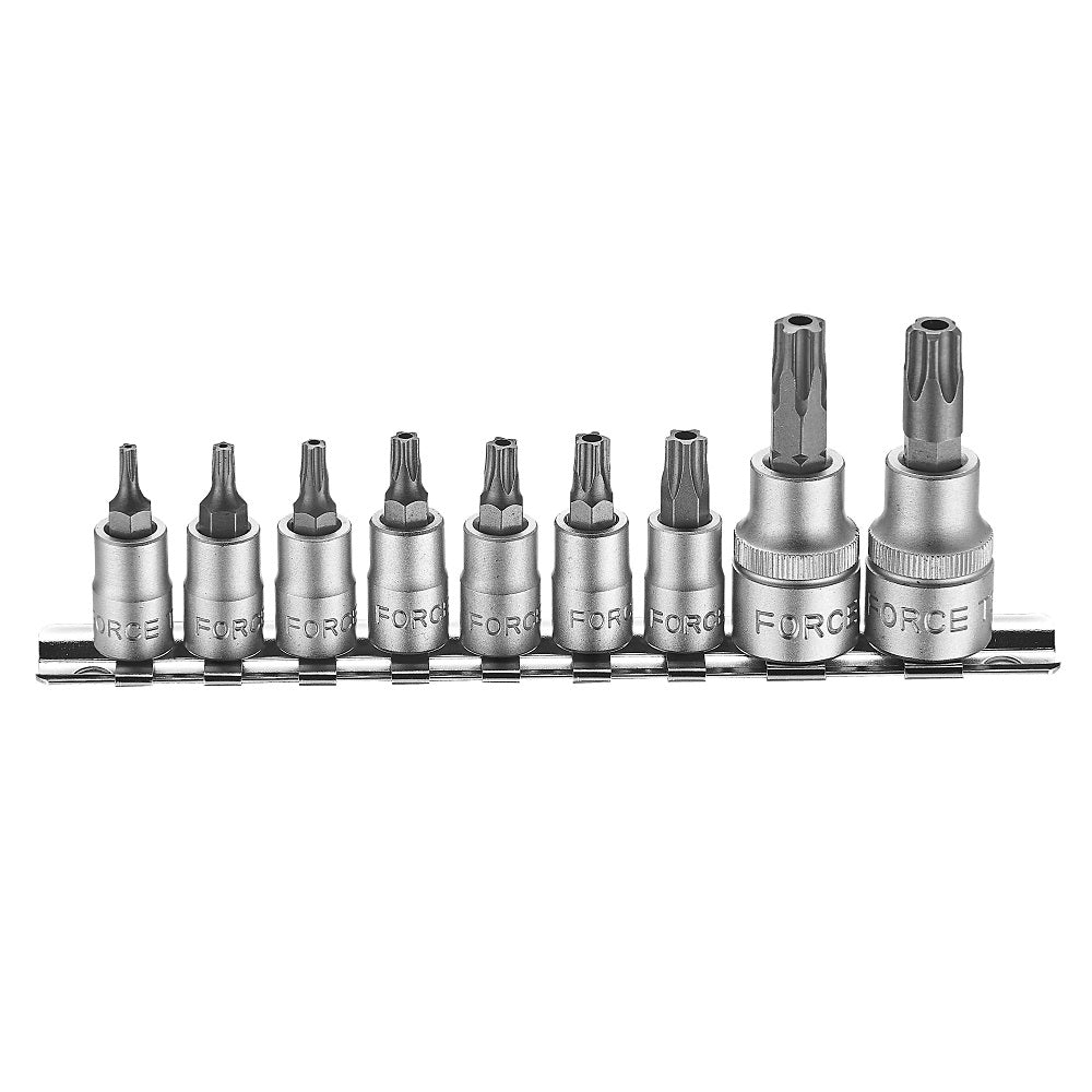 Set de dados punta TORX 1/4" y 3/8" 9 piezas Force