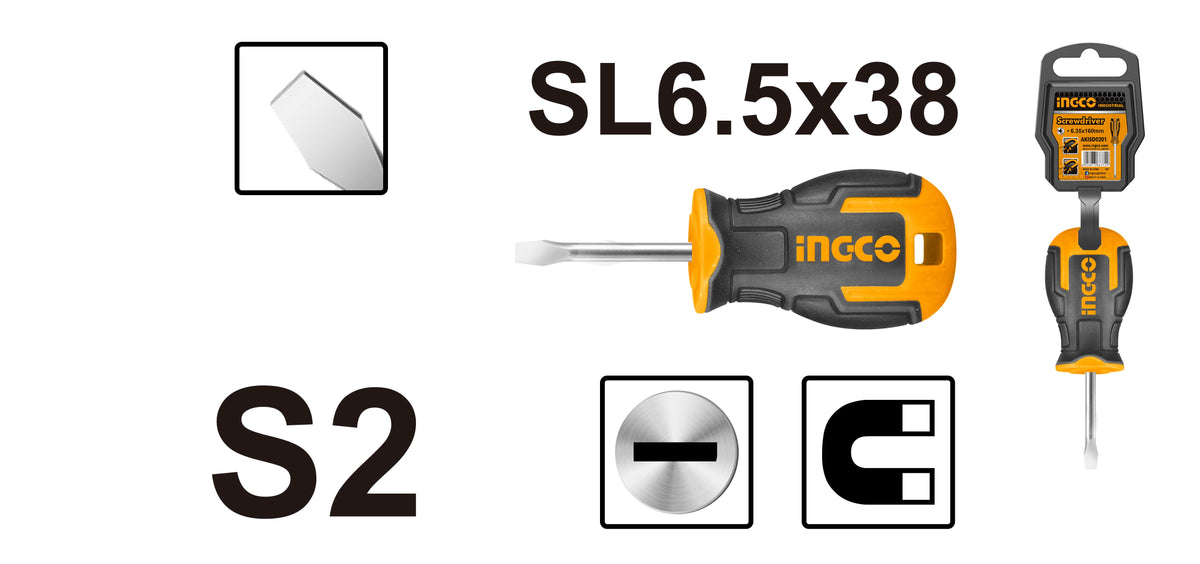ATORNILLADOR INGCO PERILLERO 6,5 MM/ 38 MM  # HS686038(OF)