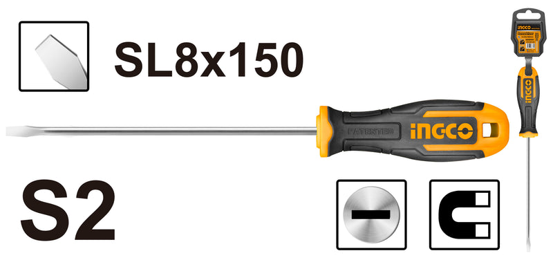 ATORNILLADOR INGCO CARPINTERO 8,0 x150 MM # HS688150(OF)
