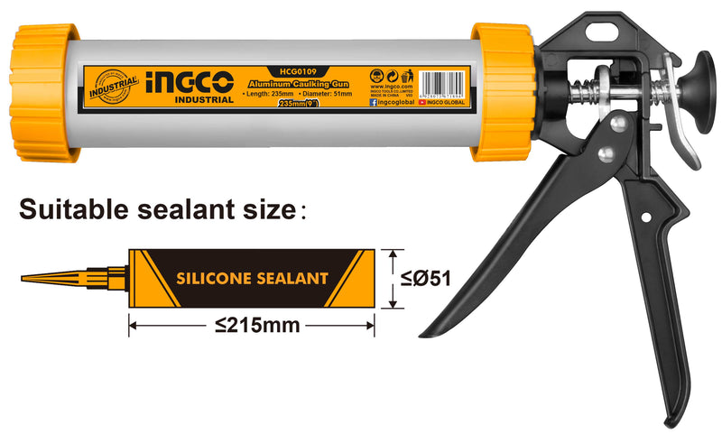 PISTOLA INGCO ALUMINIO P.APLICAR SILICONA  9