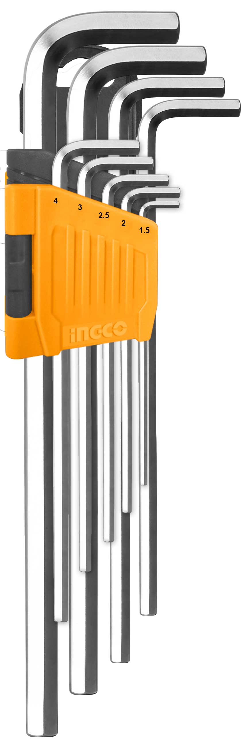 LLAVE ALLEN INGCO 1,5-10 MM  JGO.9 PZ SERIE EXTRA LARGA # HHK11092
