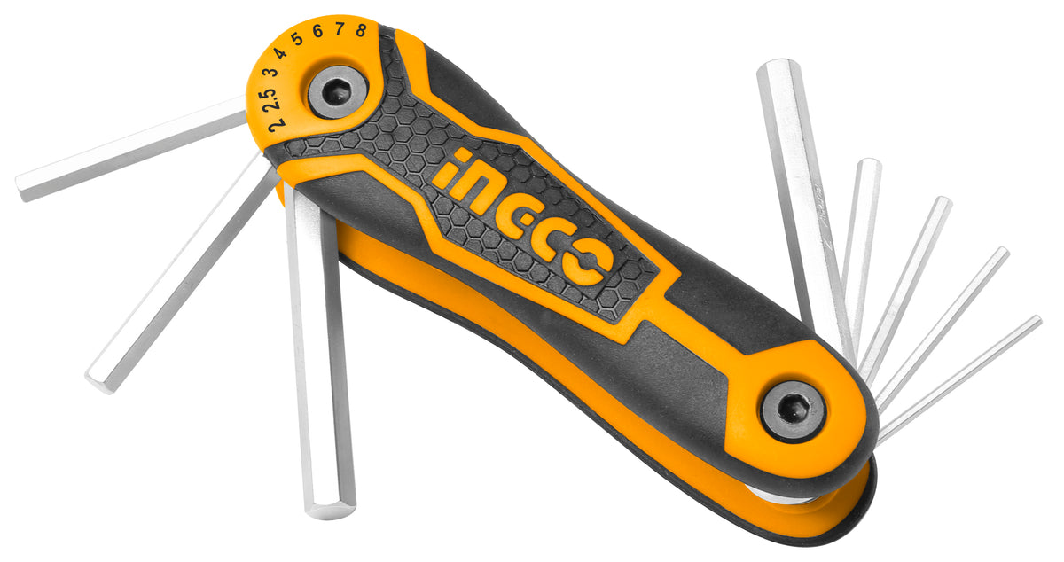 LLAVE TIPO ALLEN INGCO 2 - 8 MM  JGO. 8 PZAS.# HHK14081
