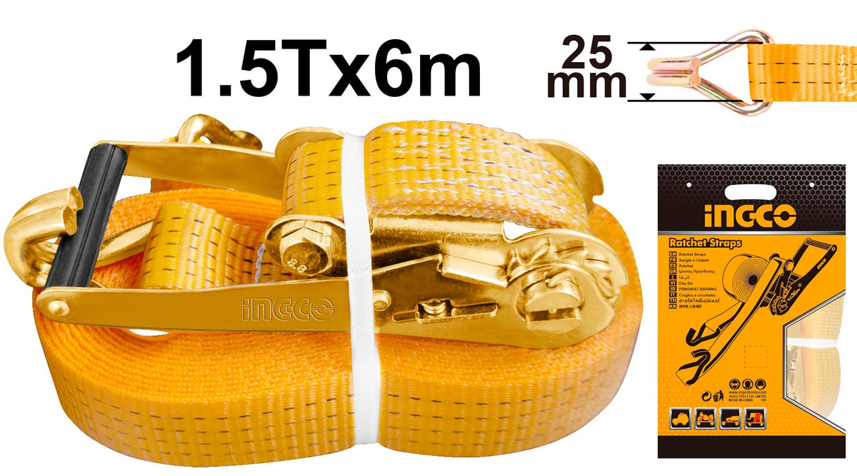 ESLINGA INGCO  6 MT X 25 MM CARGA MAXIMA 1.500 KG. # HRSP262