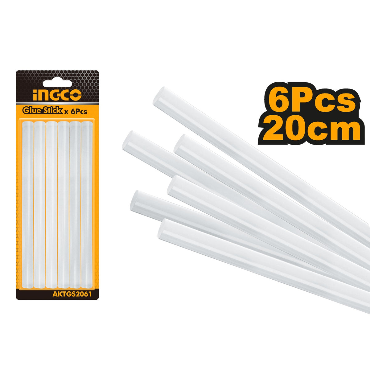 SILICONA INGCO EN BARRAS DE 20 CMS. JGO.6 PCS. # AKTGS2061