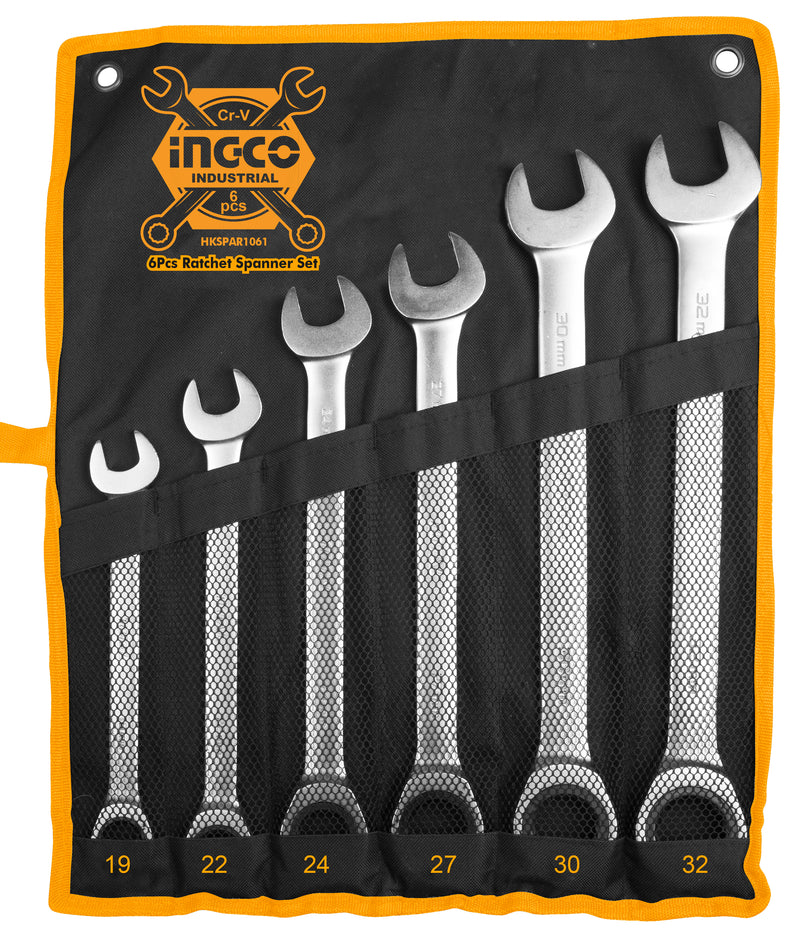 LLAVE PUNTA Y CORONA INGCO C/CHICHARRA 19-32MM JGO 6PZAS #HKSPAR1061