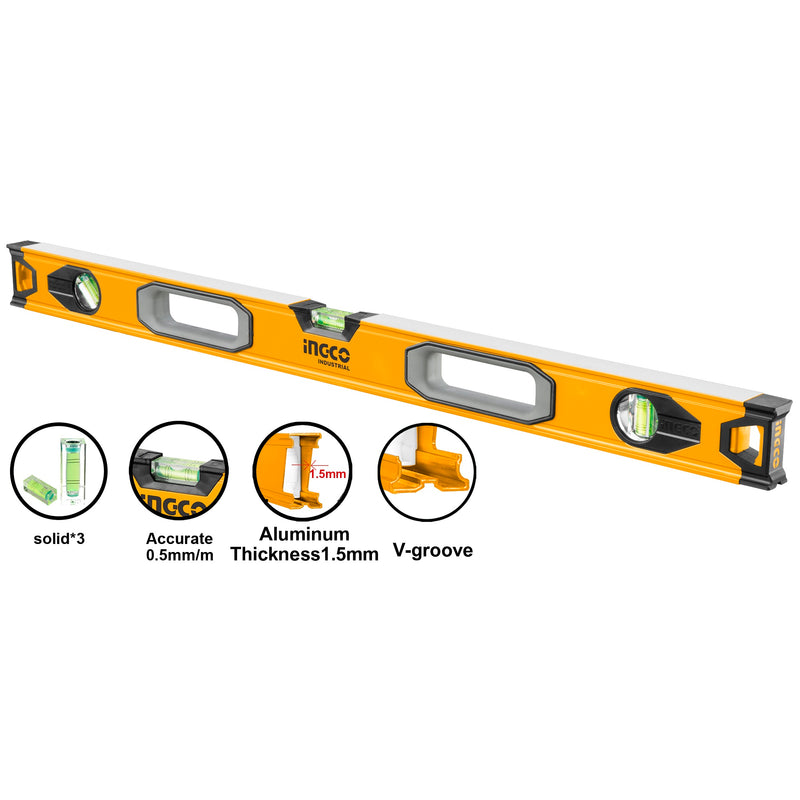 NIVEL INGCO ALUMINIO INDUSTRIAL 80 CM. TRES AGUAS  # HSL08080
