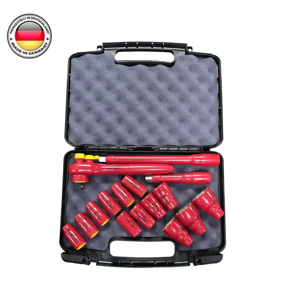 Set de Chicharra y Dados Aislados Cuadrante 1/2" 10-32MM WETEC