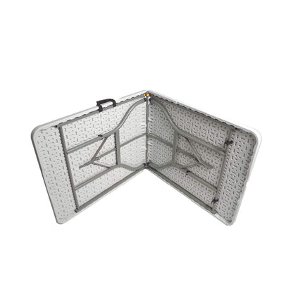 Mesa plegable rectangular tipo maleta 180cm blanco