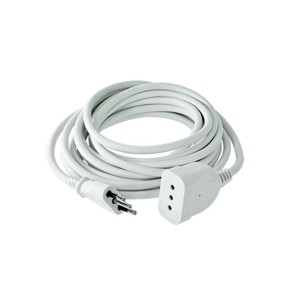 Alargador simple blanco 5mts., 2P+T, 10A