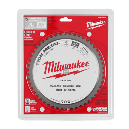 DISCO SIERRA PARA METALES DE 8 50 DIENTES EJE 5/8 (48-40-4520) MILWAUKEE