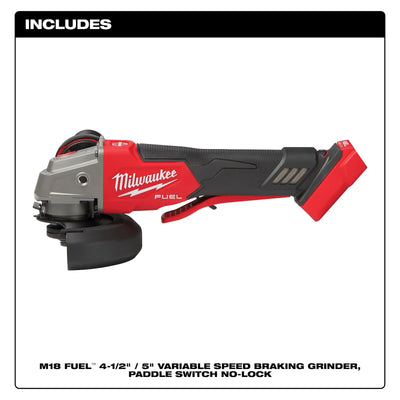 ESMERIL ANGULAR 4 1/2 BATERIA M18 FUEL VEL VARIABLE (2888-20) MILWAUKEE