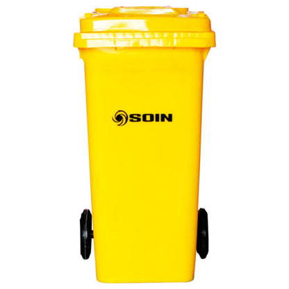 CONTENEDOR DE BASURA CON RUEDAS AMARILLO 120 LTS.
