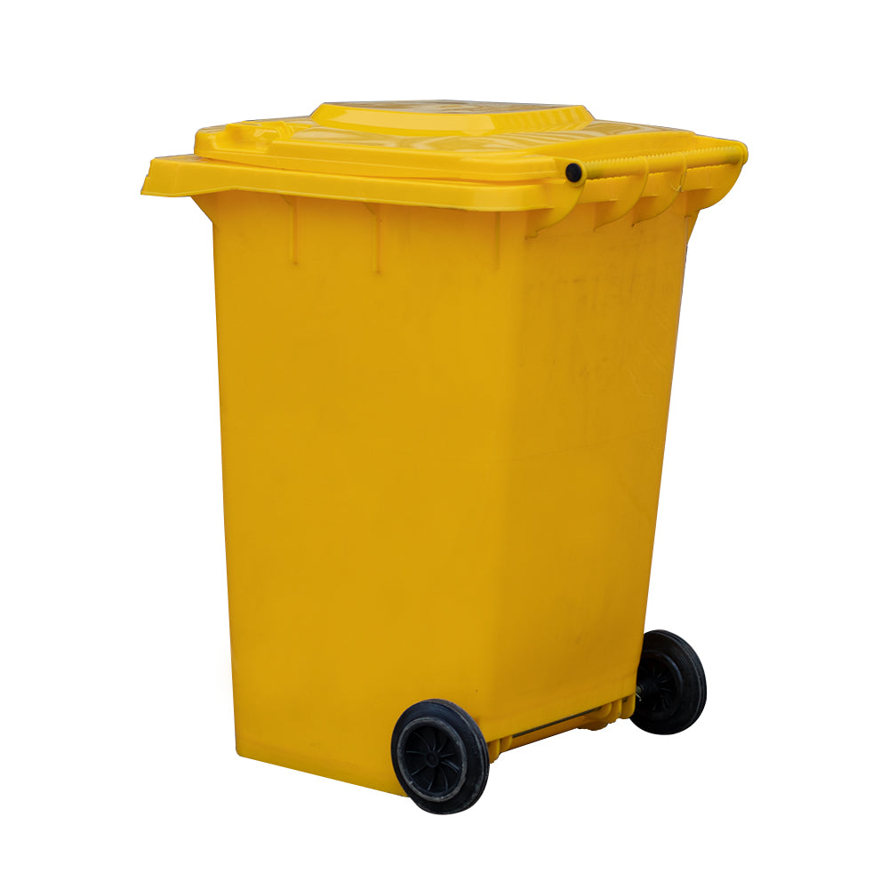 CONTENEDOR DE BASURA CON RUEDAS AMARILLO 360 LTS.