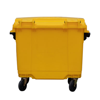 CONTENEDOR DE BASURA CON RUEDAS AMARILLO 660 LTS.