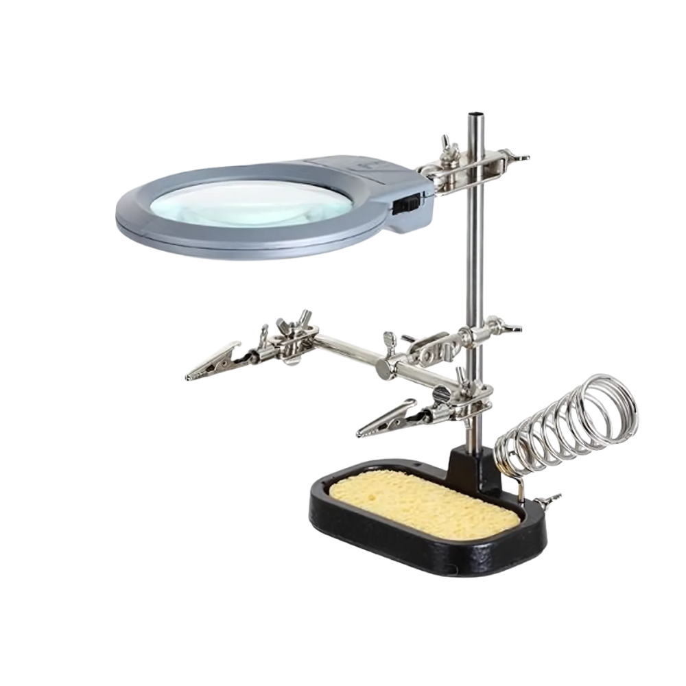 Soporte TERCERA MANO CON LUPA LED