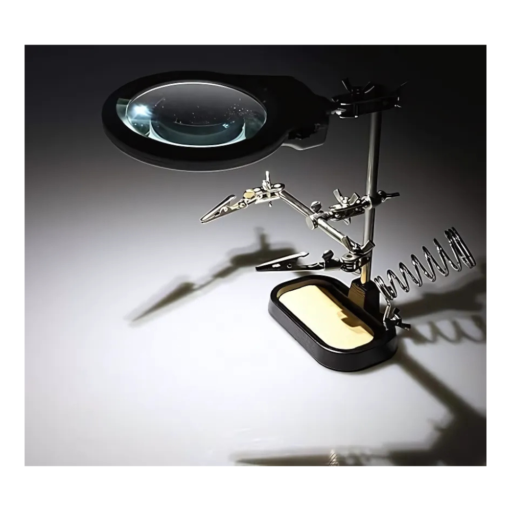 Soporte TERCERA MANO CON LUPA LED