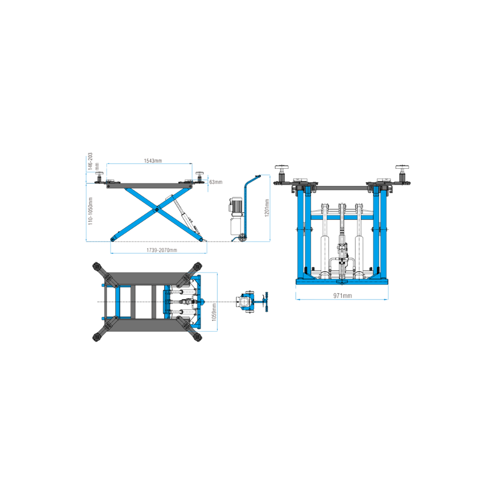 ELEVADOR TIJERA MOVIL 2.800 kg HXL6128 -  AUTOMOTRIZ