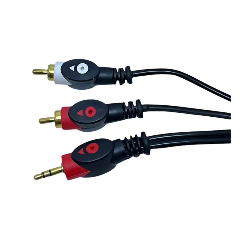 CABLE PLUG 3.5 ESTEREO A 2 PLUG RCA 1.8MTS