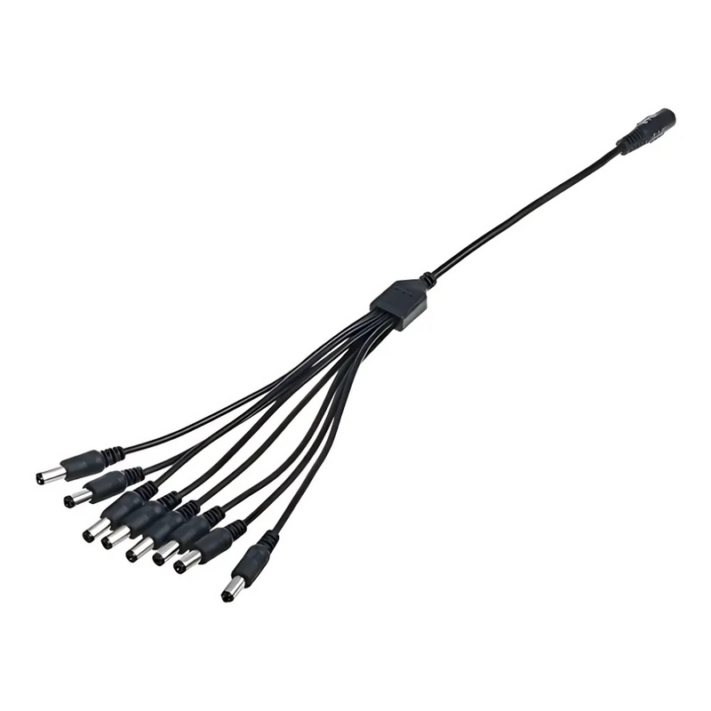 CABLE TIPO PULPO 1 JACK 2.5mm A 8 PLUG DC 2.5X5.5mm