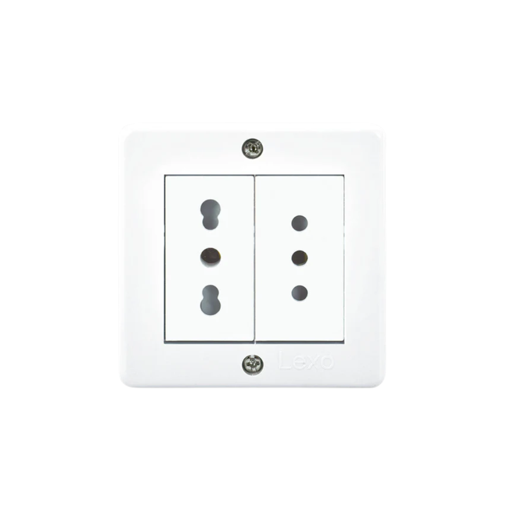 Hydrobox IP20 con toma corriente doble 10A más 10/16A 250V, blanco