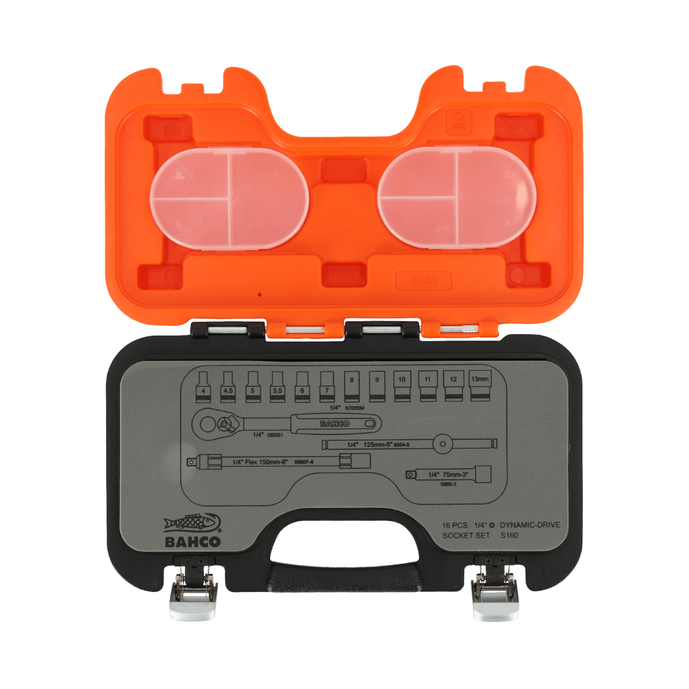 Juego De Dados 1/4"    4 - 13MM  16 Piezas BAHCO