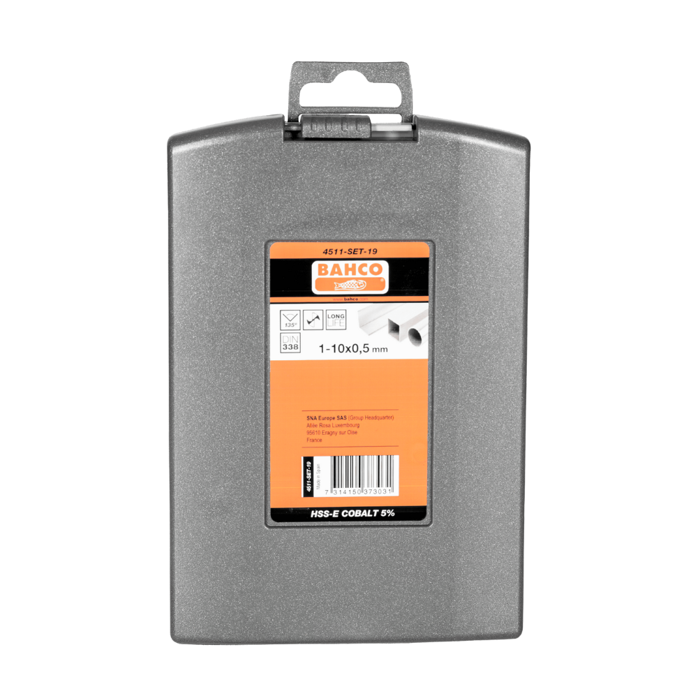 Juego Brocas Cobalto 1 mm a 10 mm 19 Piezas Bahco