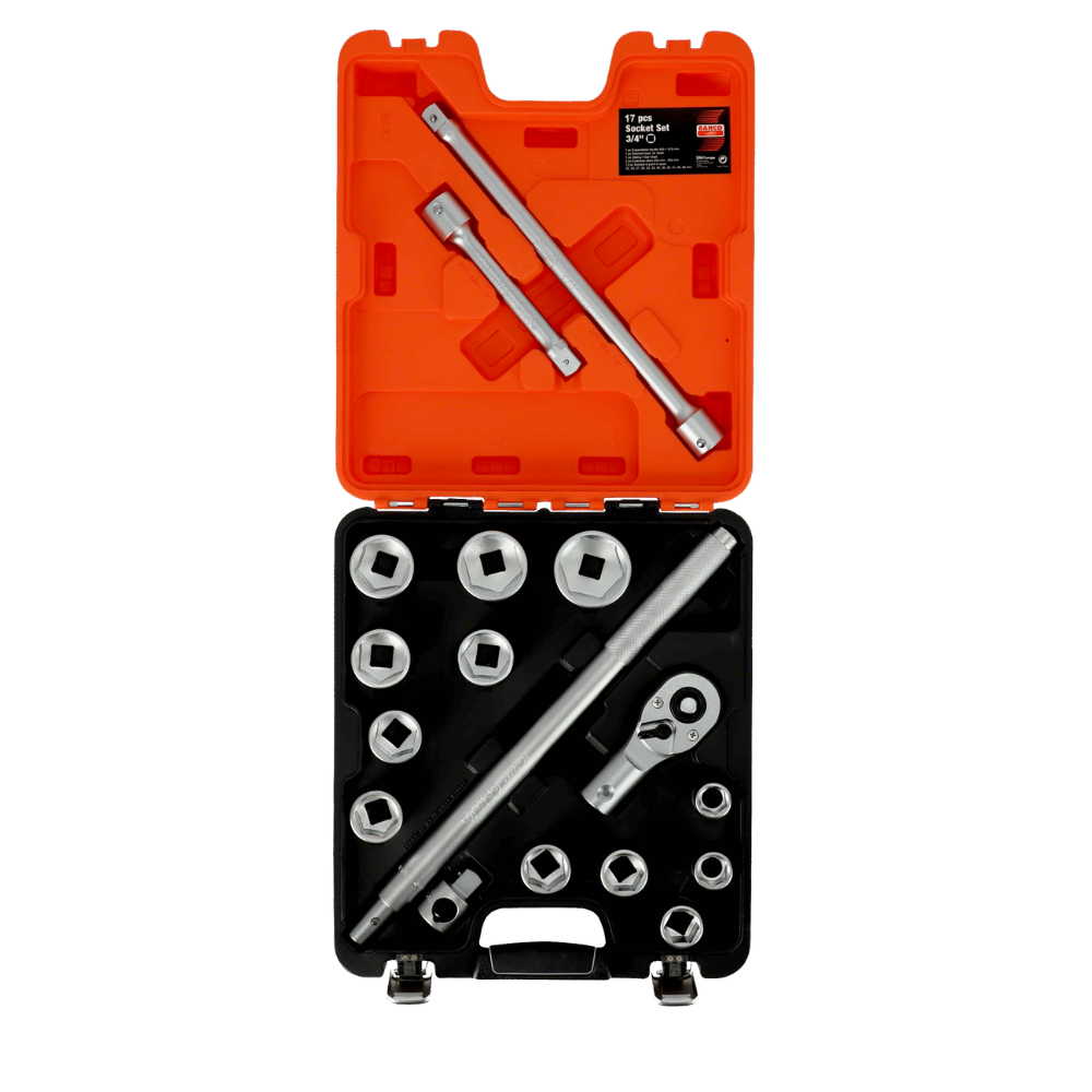 Juego de Dados con Chicharra y Accesorios 17 Piezas BAHCO