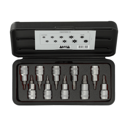 Juego de Dados con puntas para TORX® (estrella) y Phillips de 1/2" BAHCO