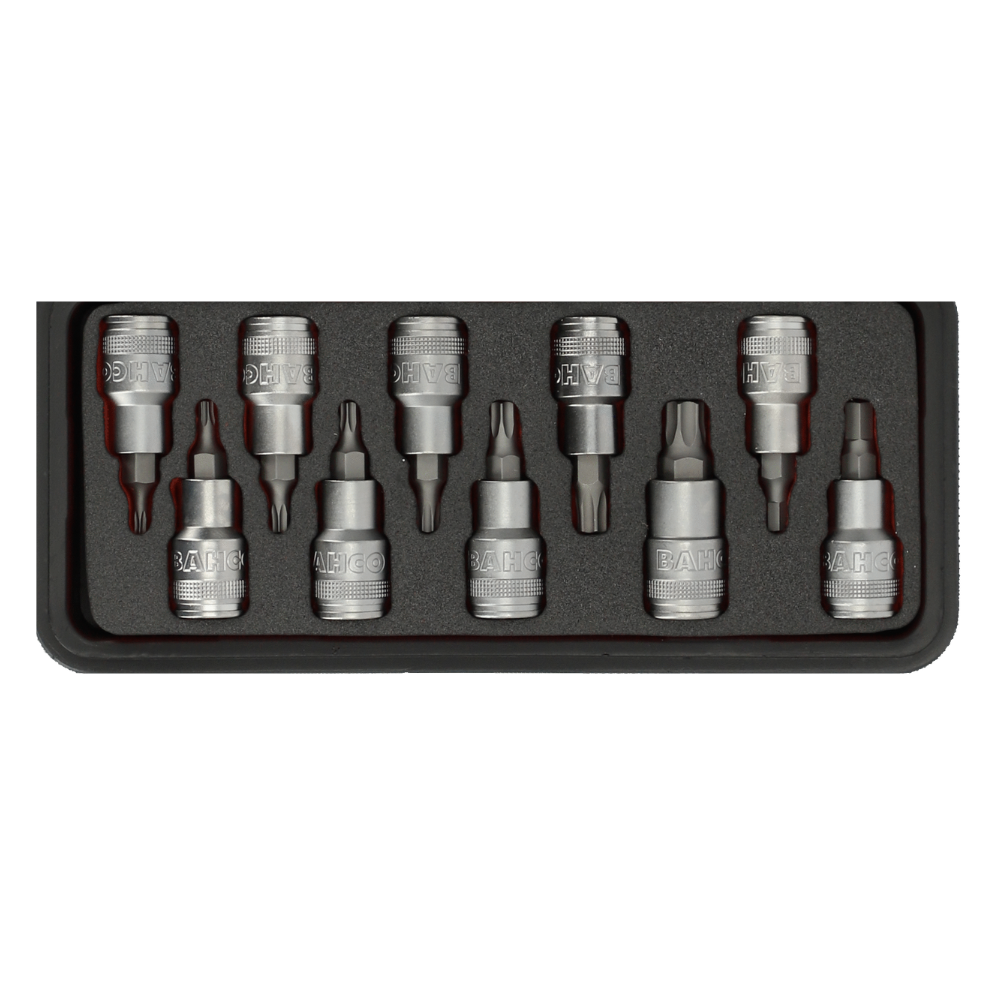 Juego de Dados con puntas para TORX® (estrella) y Phillips de 1/2" BAHCO