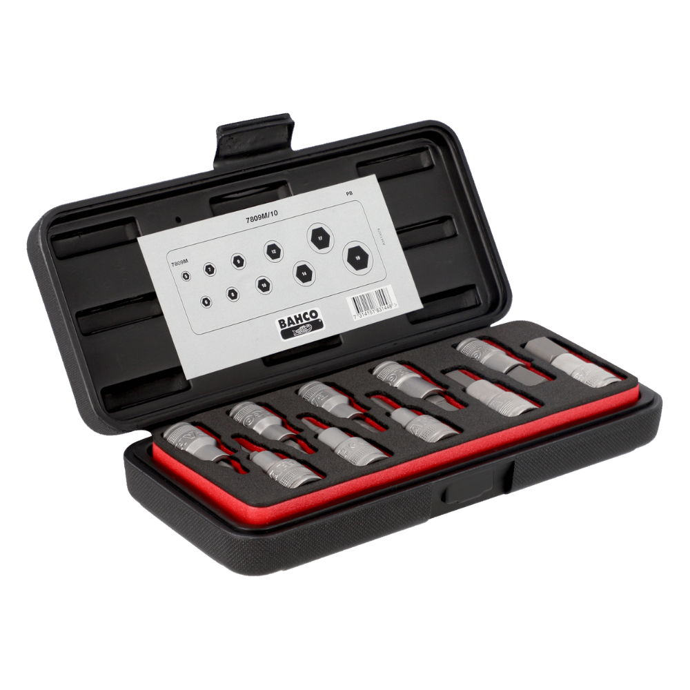 Juego de Dados para cabeza hexagonal C-1/2" - 5 a 19mm BAHCO