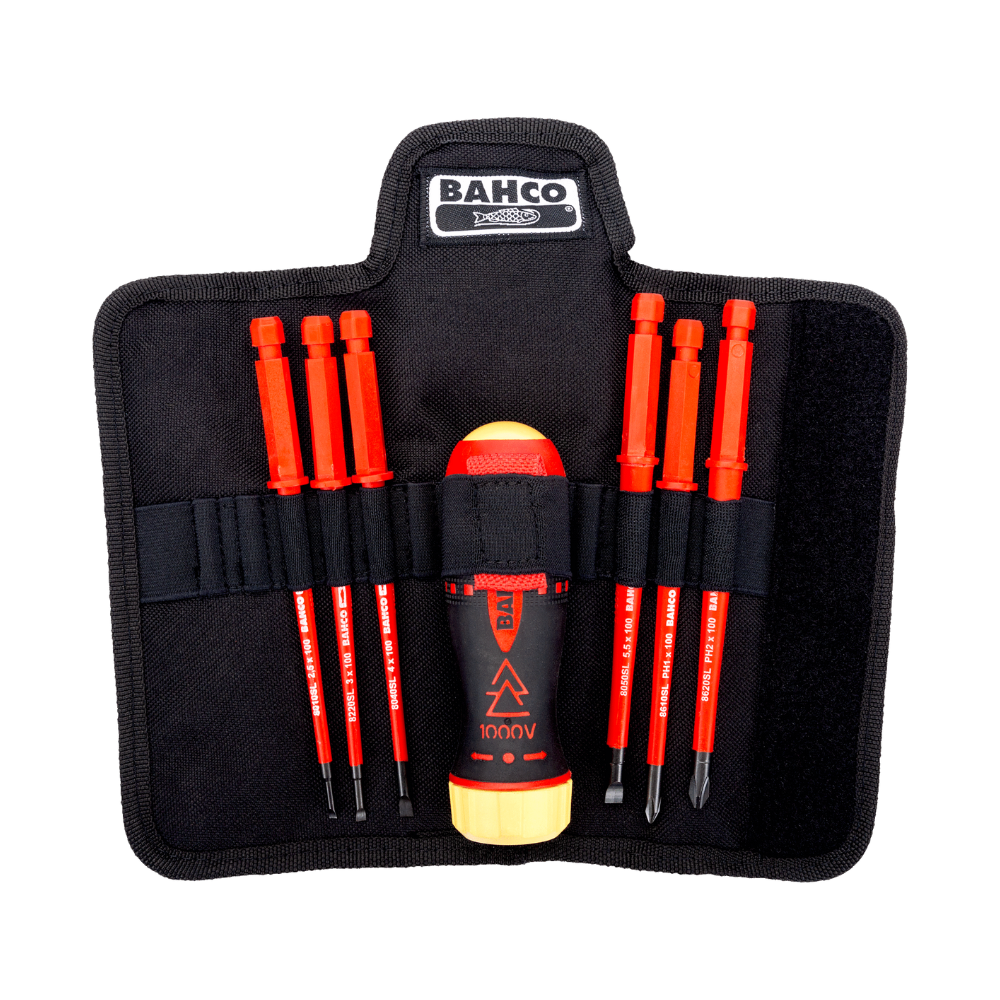 Set destornillador puntas intercambiables BAHCO 7 PCS aislado 1000V
