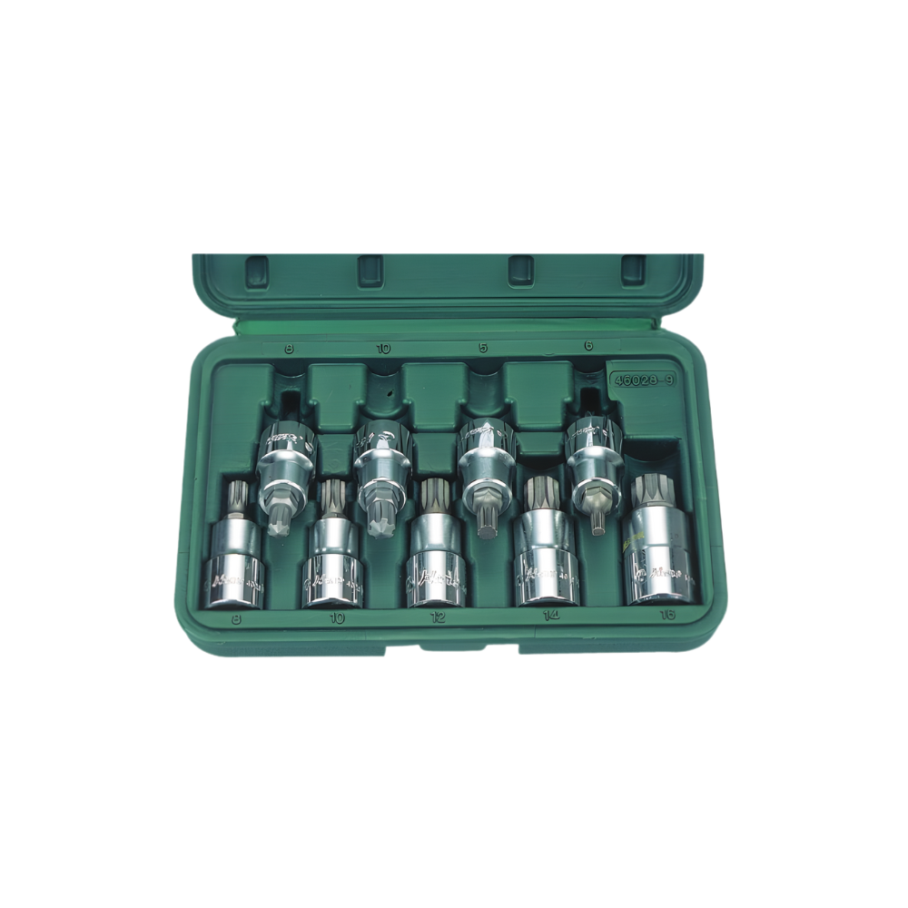 DADO HANS 1/2" DR PUNTA SPLINE JGO. 9 PZS. # 46028-9 (OF)