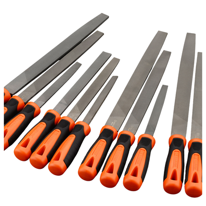 Lima plana segundo corte 10" con mango de fibra Harden