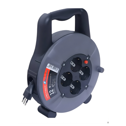 Electraline carrete alargador 4x10A 12 mts/cable 0,75mm