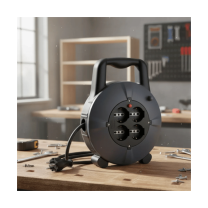 Electraline carrete alargador 4x10A 12 mts/cable 0,75mm