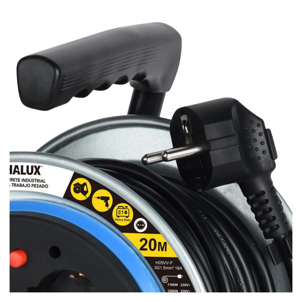 Carrete PRO 16A 4 tomas SHUCKO/Cable 1,5mm