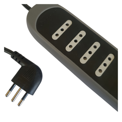 Halux Alargador zap. gummy 4 tomas+2USB, 3metros negro GRANTT