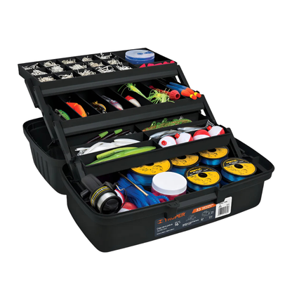 CAJA PARA PESCA TRUPER POLIPROPILENO 16" C/3 BANDEJAS #CPE-16N (10539)