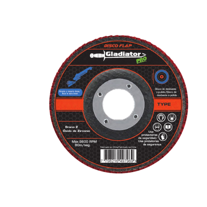 DISCO FLAP 4 1/2 METAL / ACERO INOX GR80 811580