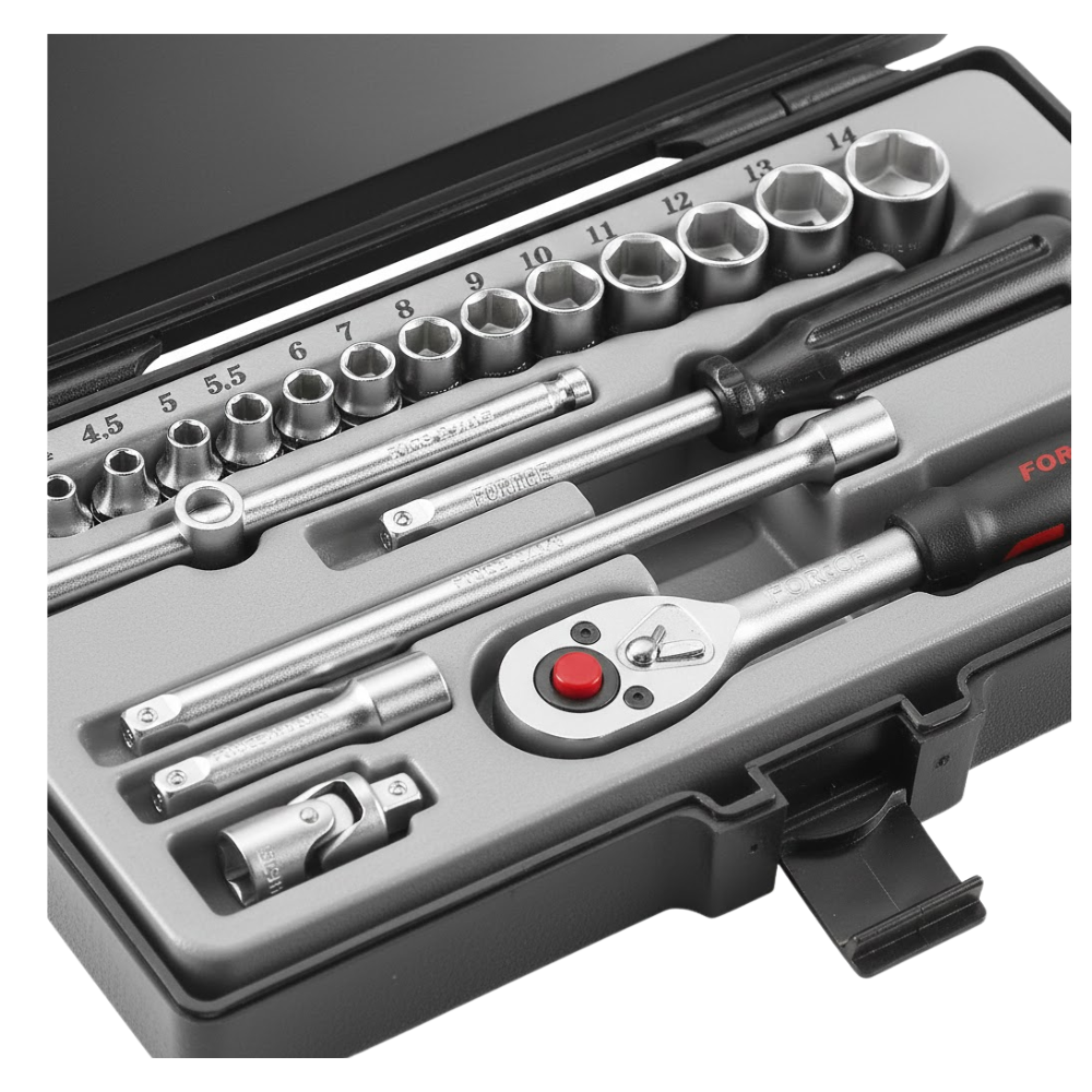 Jgo. dados []1/4"  4-14 mm. (2203-5) - FORCE