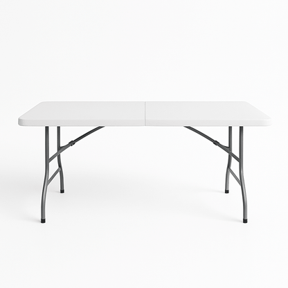 Mesa plegable rectangular tipo maleta 180cm blanco