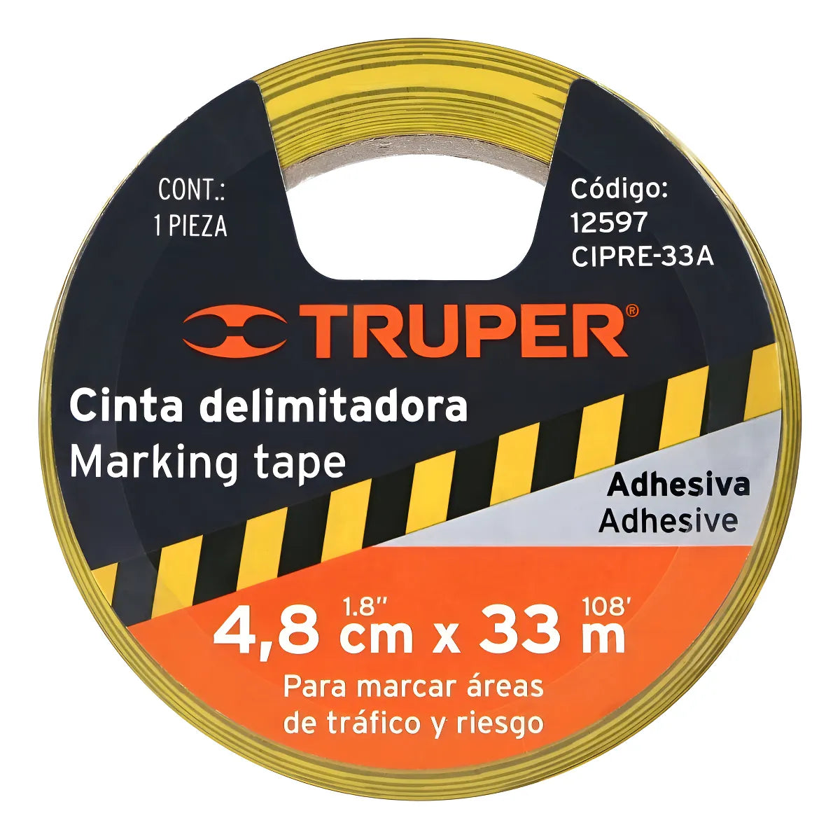 CINTA "SEÑALIZACION" TRUPER PLAST.AMARILLA ROLLO 33 MT. # CIPRE-33A (18A) (12597)